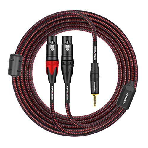 Timeyes 3,5 mm 1/8 инчи до XLR MIC Audio y кабел - 1/8 '' 3,5 mm машки до двоен XLR женски кабел за развод - 3,5 mm до 2 x XLR 3 -пински неурамнотежен