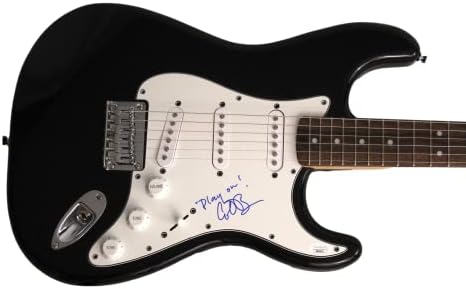Conan O'Brien потпиша автограм со целосна големина Црна Fender Stratocaster Electric Guitar W/James Spence JSA Автентикација - Тим Коко, поранешен