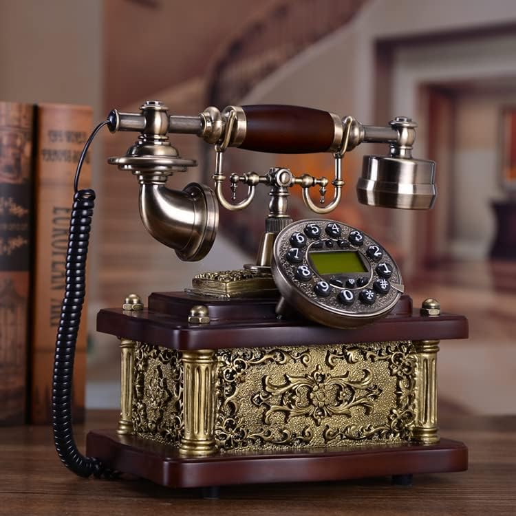 Ротари телефонски телефонски стил жичен ротирачки телефонски телефонски фиксни ретро -биро дома класичен телефонски декорација