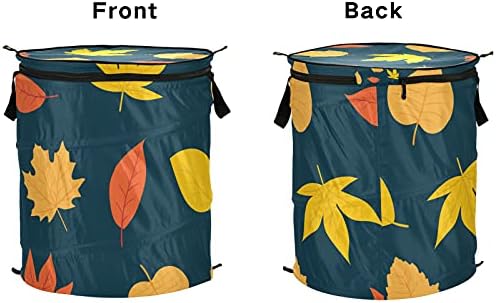 Симпатична есенска среќна Денот на благодарноста се појавува алишта за перење со патент за патент, преклопна корпа за перење со рачки што