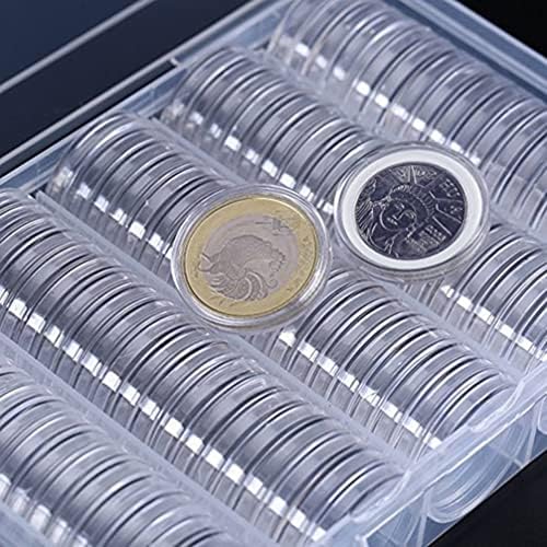Тофику 100 ПАРЧИЊА Кутија За Складирање Монети Од 27 ММ Пластични Држачи За Монети Куќиште За Заштитник За Собирање Монети