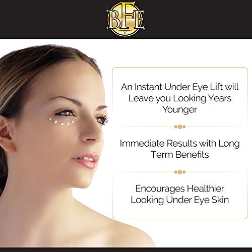 Инстант крем за очите без агли - се намалува под подгобомена на очите. Подигнете ја технологијата за да ја затегнете и зацврстите