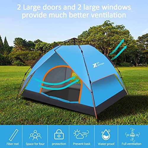Zylifemagic Pop Up Camping Thager Lovers Family Double Layer Outdoor Thage Protable Instant Thag