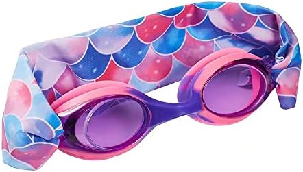 Tsdjy Cool Tie Dy Dye Shermea Swim Googgles ， Летна мода анти -магла УВ пливање очила со каиш од ткаенина, идеи за подароци за