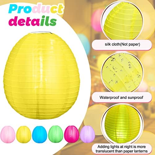 Tuanse 12 пакувања Велигденски украси со јајца Отворено декор Велигден јајце -жици светла Велигден шарени јајца украси 32,8 стапки Бакарни