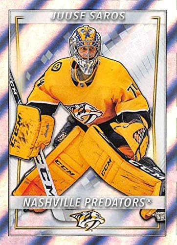2020-21 Топс НХЛ налепница 277 Juuse Saros Foil Nashville Predators Hockey налепница картичка