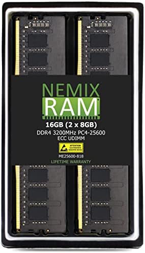 Nemix RAM меморија 128 GB DDR4 3200MHz PC4-25600 ECC UDIMM компатибилен со Asrock Rack Motherboad EPYC3451D4U-2L2T2O8R