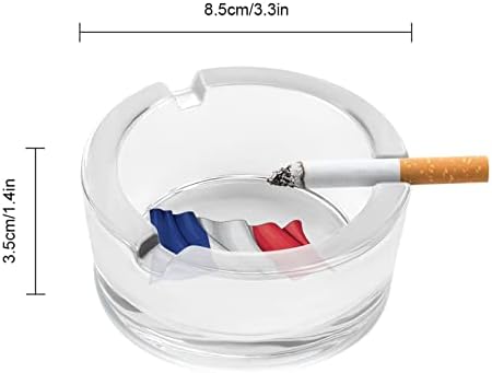 Франција со знамето стакло од пепелници за цигари ветроупорен ѓубре може да печати фенси фиоки за пепел за домашна канцеларија во хотел за внатрешни