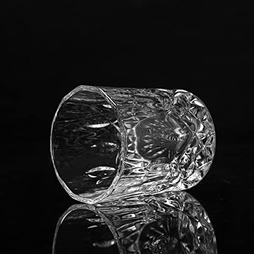 Ланфула Кристално Виски Стакло, Премиум Старомодни Тамблери Комплет од 4 Во Луксузна Кутија За Подароци. Големи 10оз Карпи Стакло За Пиење Скоч