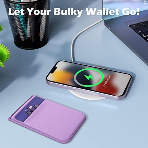 Магнетски паричник на Imluckies за iPhone Magsafe, двојно истегнување на паричникот на џеб за ткаенини, држач за лична карта за