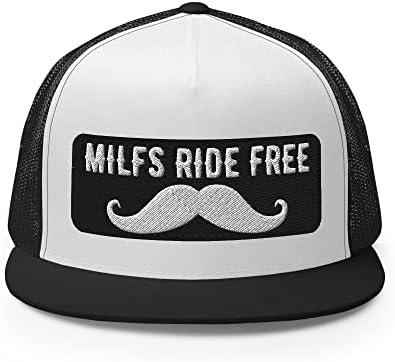 Milfs возење бесплатно мустаќи возења смешни камиони за камиони Snapback Flatbill Cap