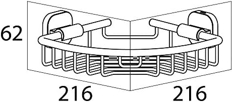 Кошница за туширање со агол на Тигар Рамос, 21,6 x 6,2 x 21,6 см, четкан од не'рѓосувачки челик