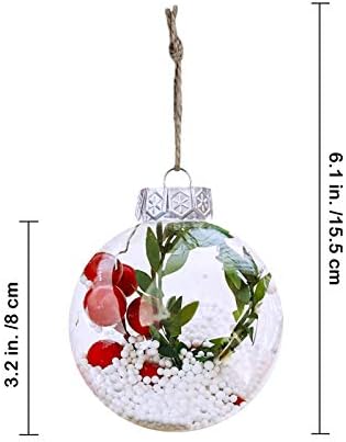 10 парчиња божиќни сијалички топки топки чиста пластична стаклена топка занаетчиски украси украси пополнети нераскинливи распрскувачки украси