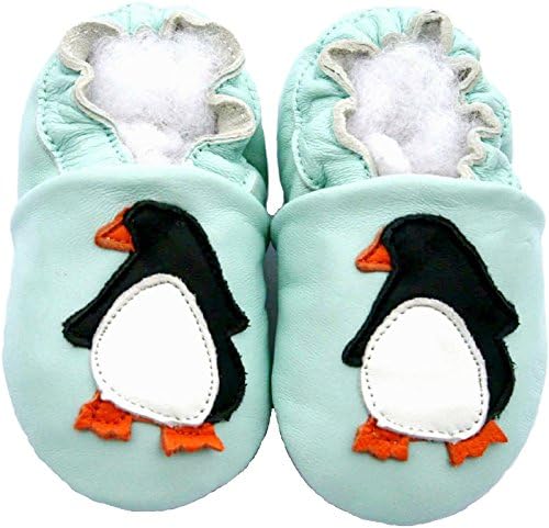 Jinинвуд кожа Бебе меки единствени чевли момче девојче новороденче деца деца дете дете од прва прошетка подарок пингвин сина