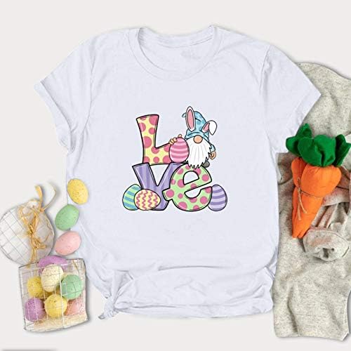 Yijiekai Велигденски тинејџерски подароци жени Топсејстер Краток ракав Кревски кошула кошула за зајаче
