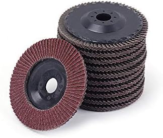 Придружете се на 40PCS 4 ”x5/8” Црвен диск за размавта, асортирани тркала за мелење на пескарење, абразиви на алуминиум оксид, тркала