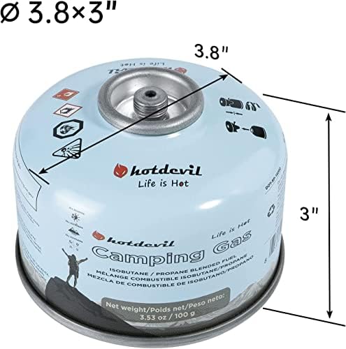 Шпорет За Кампување Hotdevil Гориво 100 Грама Мешавина Од Бутан Пропан Мешавина Од Изобутан Канистер За Гориво За Кампување Гас За Гориво
