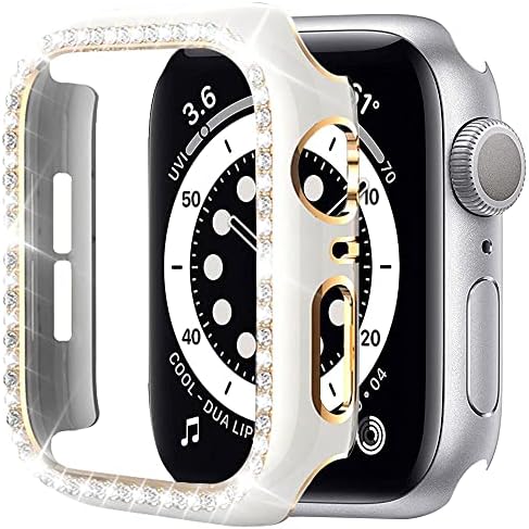 DJDLFA Diamond Crystal Case for Apple Watch 7 6 SE 40mm 44mm 41mm 45mm Iwatch Series 5 3 38mm 42mm Заштитни опфаќа жени пристапни