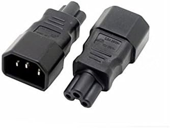 IEC 320 C14 MALE TO C5 FEMALE AC адаптер, Golbalma Black 3 Pin Power Coder Connector 3 Prong Plug Cable за печатач за лаптоп за садови