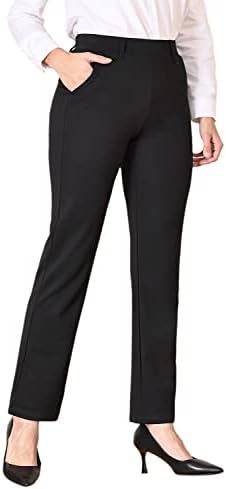 Banенски жени 29 /31/33 Панталони со директно фустанче Повлечете се на деловно работење на делови од работа со џебови со џебови