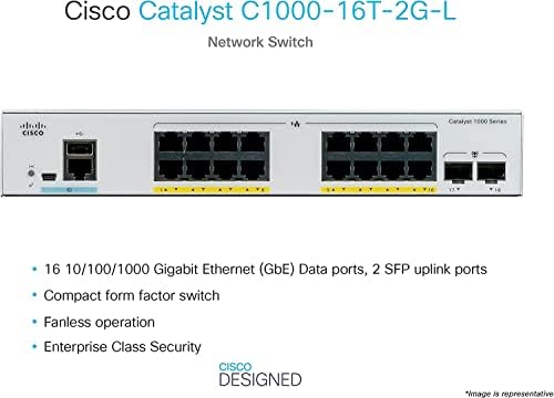 C1000-16T-2G-L Cisco нов мрежен прекинувач, 16 порта на Гигабит Етернет