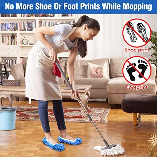 10 парчиња папучи за чистење на подови за чистење на подови, чевли за перење, покриваат меки микрофибер прашини од прашина
