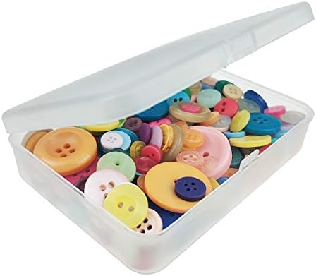 LJY 12 парчиња правоаголни празни мини пластични организатори за складирање на кутии со капаци со шарки со шарки