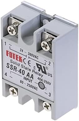 Hifasi 1PCS SSR-40AA 40A модул за реле со цврста состојба 80-250V AC влез 24-380VAC