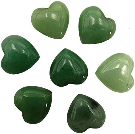 Ловелиом 7 парчиња природно мини зелено авентуринско срце loveубов заздравување на палма кристална енергија