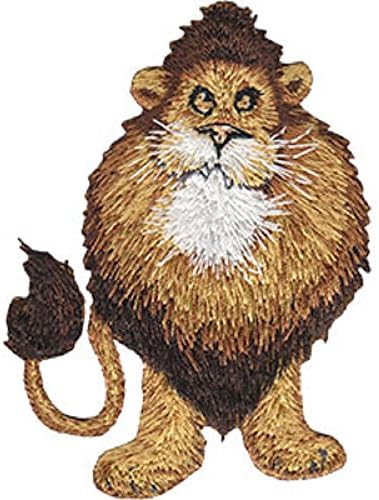Животински клуб лав лепенка - животинска фигура лавовска везена премија уметнички дела железо -на/шива -на лепенка - 3 x 4