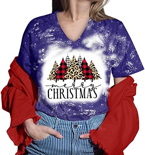 Долг слој за жени жени Божиќна печатена кошула за женски случајни кратки врски бои за Ноќта на вештерките худи блузи за жени