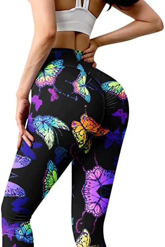 Хеланги со високи половини за жени меки атлетски стомачни контролни протеини и меки печатени панталони за трчање велосипедска јога