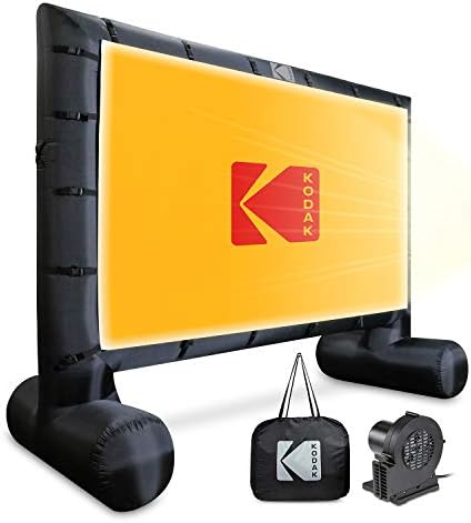 Екранот на проекторот на надувување на Кодак на надувување | 17,5 стапки, дувачки екран за филмови, ТВ, спортски игри и повеќе | Вклучува пумпа