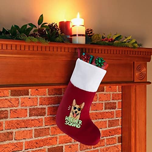 Кул кучиња глава Божиќни чорапи порибување на Божиќни дрво санта украси што висат украси за одмори од камин 16,5 “