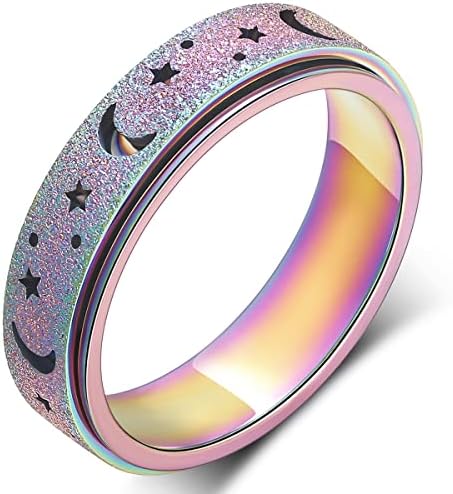 Mhwtty fidget spinner прстен за вознемиреност за жени: предмети за олеснување на анксиозност fidget rings for angistes fidget rings