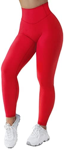 RXRXCOCO женски ребрестиот задник за кревање хеланки за тренингот за тренинзи за жени за жени со високи половини за теретани јога панталони