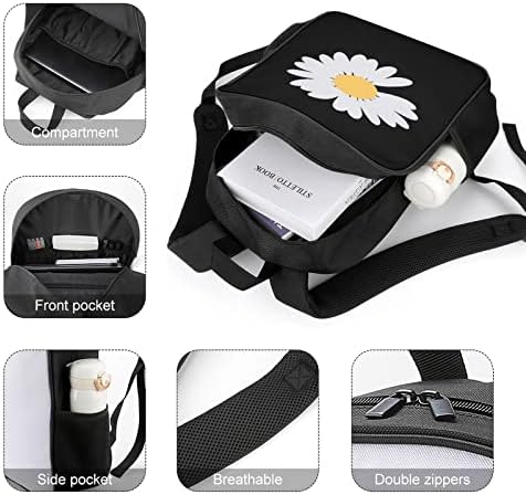 Claisies Flower Unisex ранец лесен дневен пакет торба со рамо со џебови со шише со вода