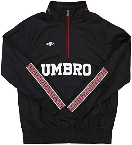 Umbro машки во голот пулвер јакна, црна/вермилион