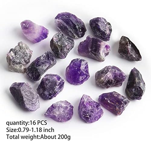 16 компјутери аметистични лековити кристали груби камења рефус - 1 природни сурови камења кристални палми камења за заздравување на
