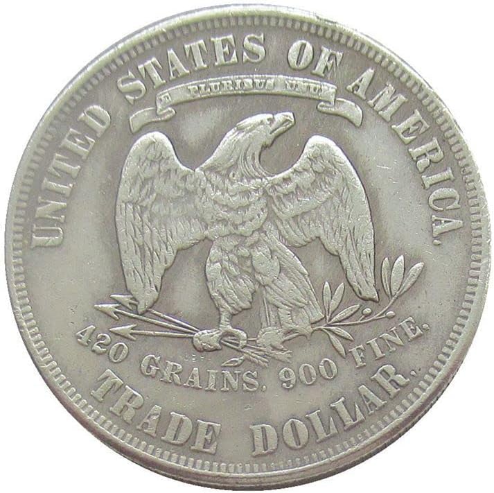 Американски 1 $ Земете цвет 1884 година Сребрена реплика комеморативна монета
