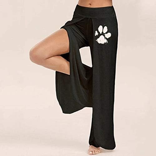 Zefotim Women Women Casual Dog's Paw Print Side Side Side Side Plowy Yoga Pants Loose Pant