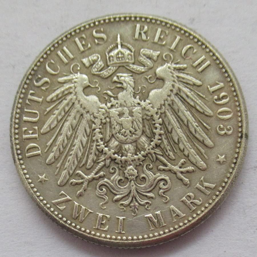 Германски 2 Марк 1891-1913 10 Странски реплики бакарни комеморативни монети
