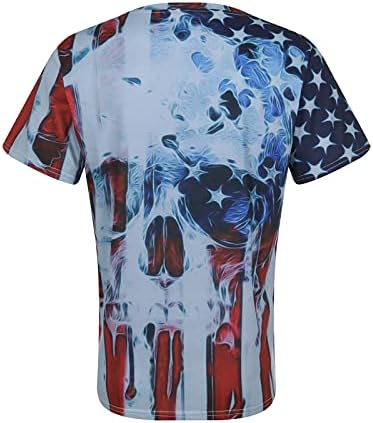 Плус големина кошули за ден на независност за мажи редовни 2023 екипаж знаме за печатење графички матични летни врвови на летни