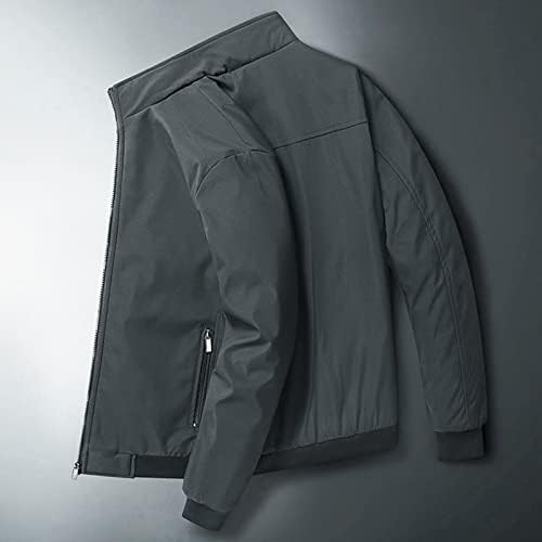 Машка целосна поштенска ветровионска јакна руно наредено тенок вклопување на обичен палто на отворено со долг ракав термички ветерници за ветерници