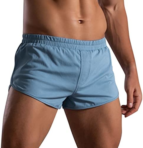 Bmisegm боксерски шорцеви за мажи пакуваат мажи летни цврсти бои памучни панталони еластични бендови лабави брза суво машка мода