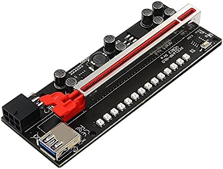 Нов Ver12 Pro Pcie Riser 1x до 16x графичко продолжение со 3528 шарен блиц LED за Bitcoin GPU Rining Powered Riser Adapter картичка