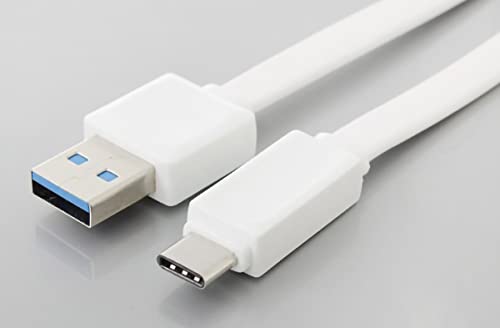 Брзо Напојување Рамен USB-C Кабел Компатибилен Со Samsung Galaxy S23+ со USB 3.0 Гигабајти Брзини и Компатибилен Со Брзо Полнење!