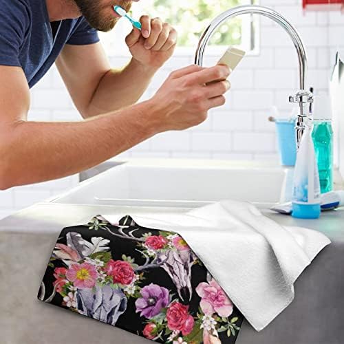 Черепи на елени со цвеќиња Премиум крпи за пешкир за миење на крпи за миење за миење садови за хотелска бања и бања