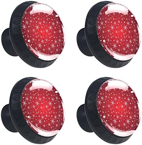 Крајдо црвени снегулки и starsвезди рачки за фиоки за фиоки 4 парчиња тркалезно копче за кабинети со завртки погодни за домашна бања бања Мебел