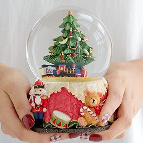 Gkmjki новогодишна елка сонувам кристална топка музичка кутија ротирачка мала воз октава кутија девојки Божиќен роденден подарок